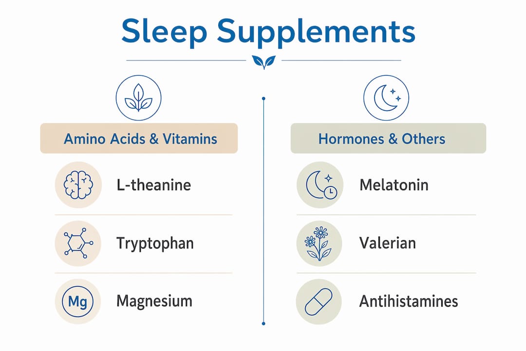 Infographic comparing sleep supplement types