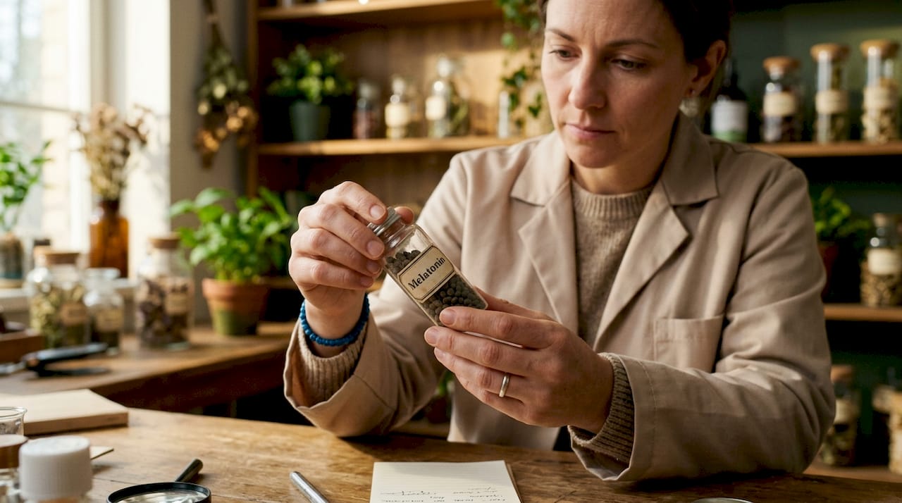 Researcher hands holding tablet with circadian data