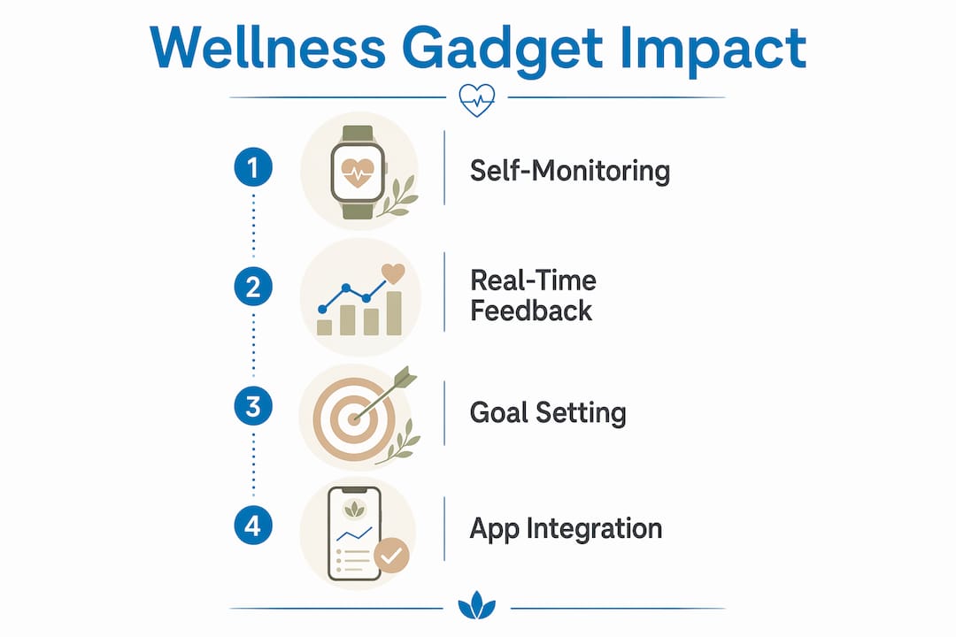 Infographic illustrating wellness gadget features and benefits