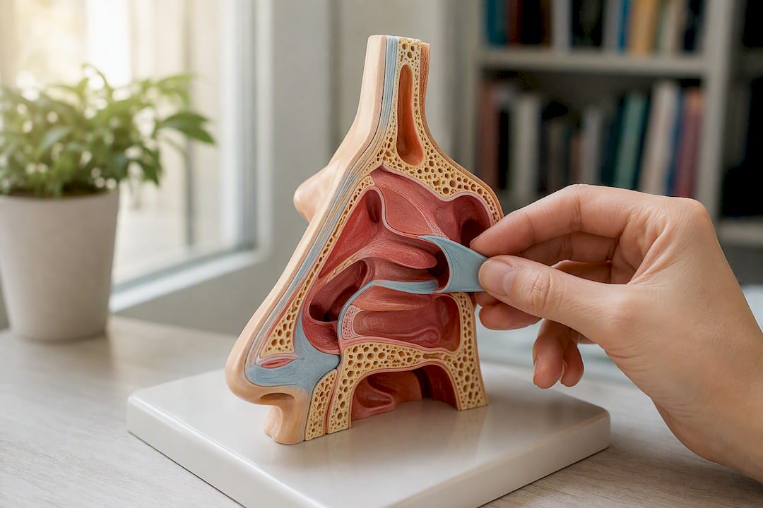 Anatomical model of nasal airway and valve
