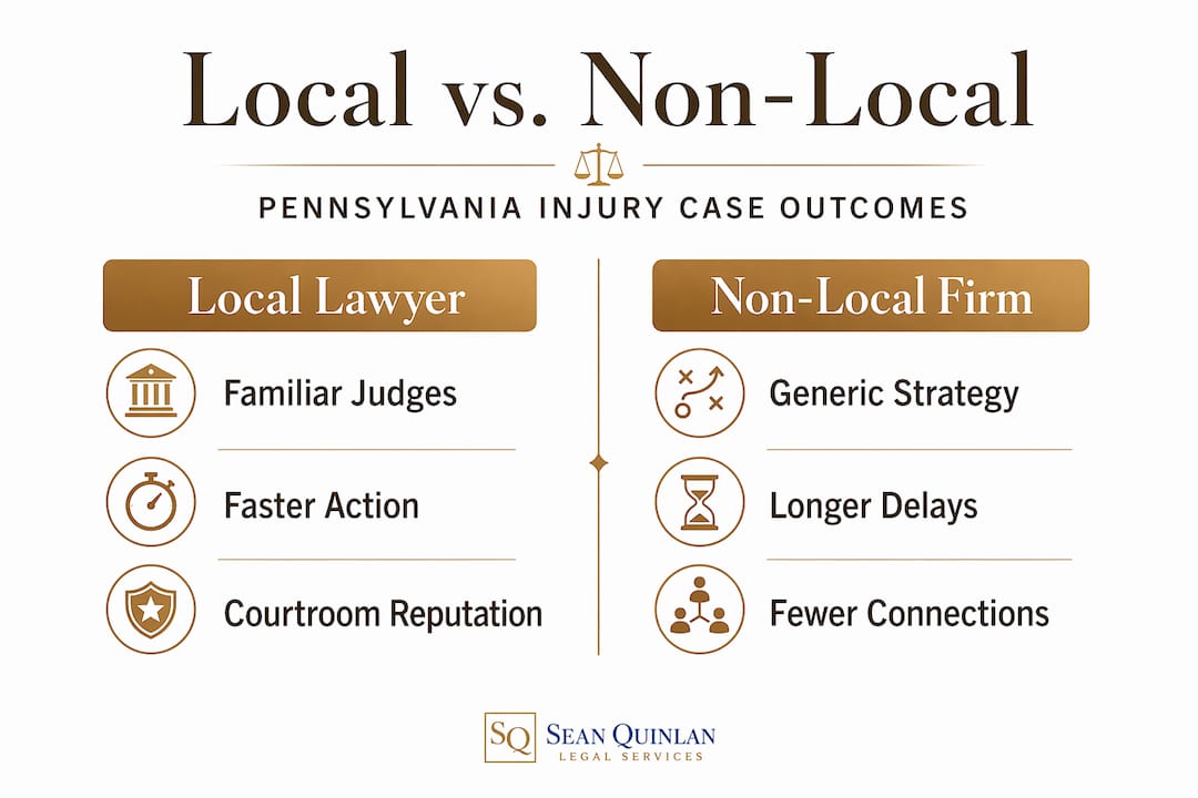 Infographic comparing local versus non-local lawyer advantages