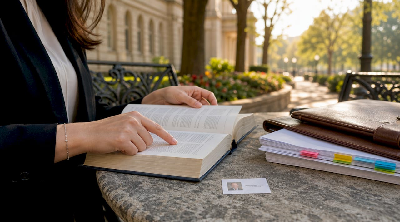 Hands reviewing Pennsylvania legal code book