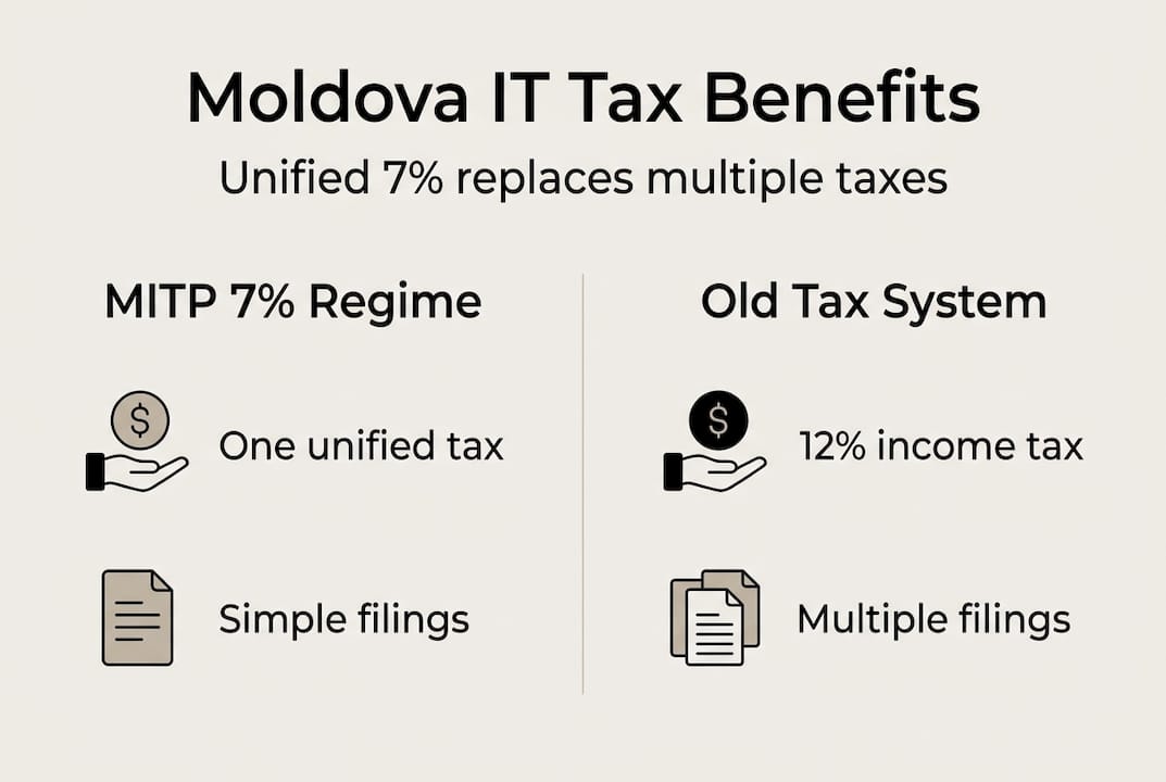 Infographic comparing Moldova IT tax rates