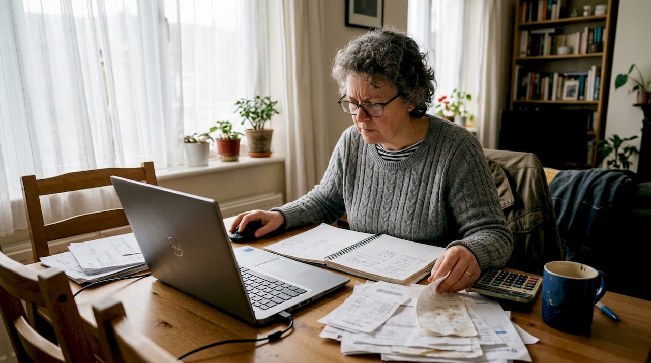 Accountant updates business expenses in home office