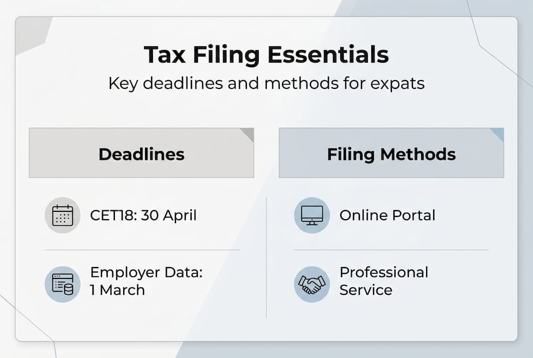 Infographic summarizing deadlines and filing methods Moldova