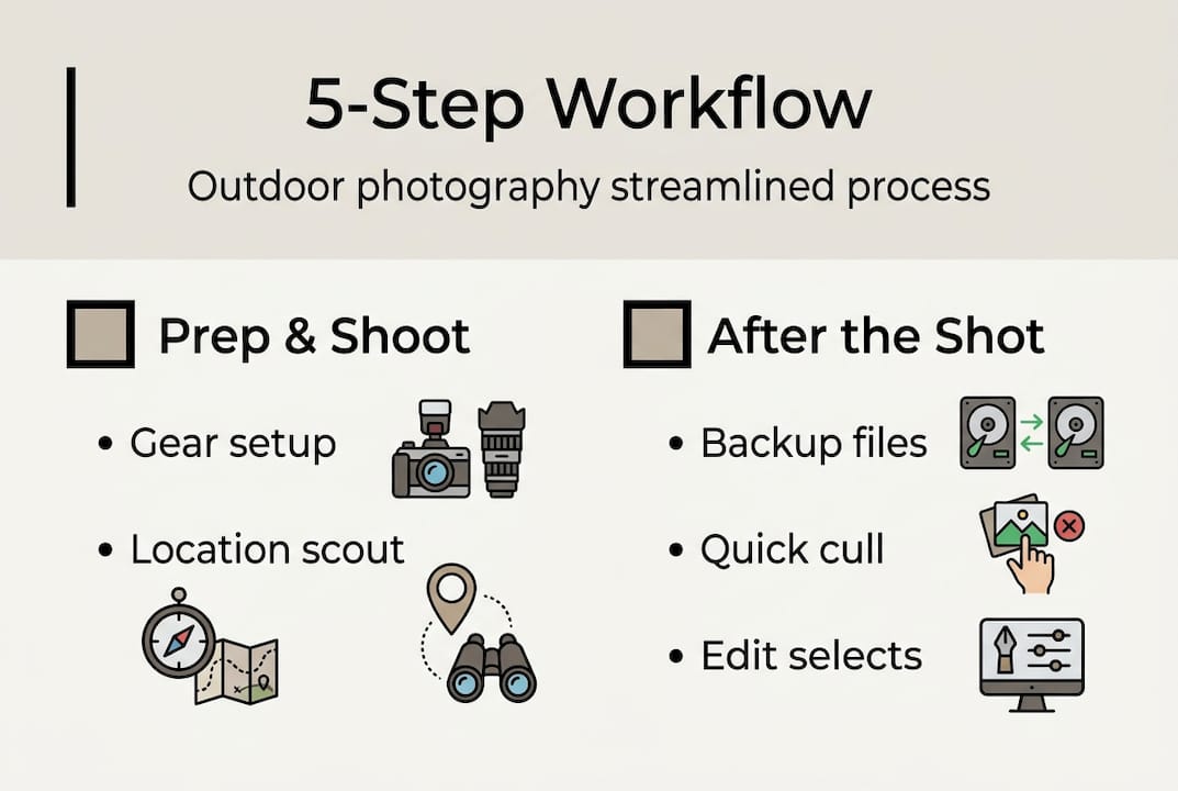 Infographic 5-step outdoor photo workflow