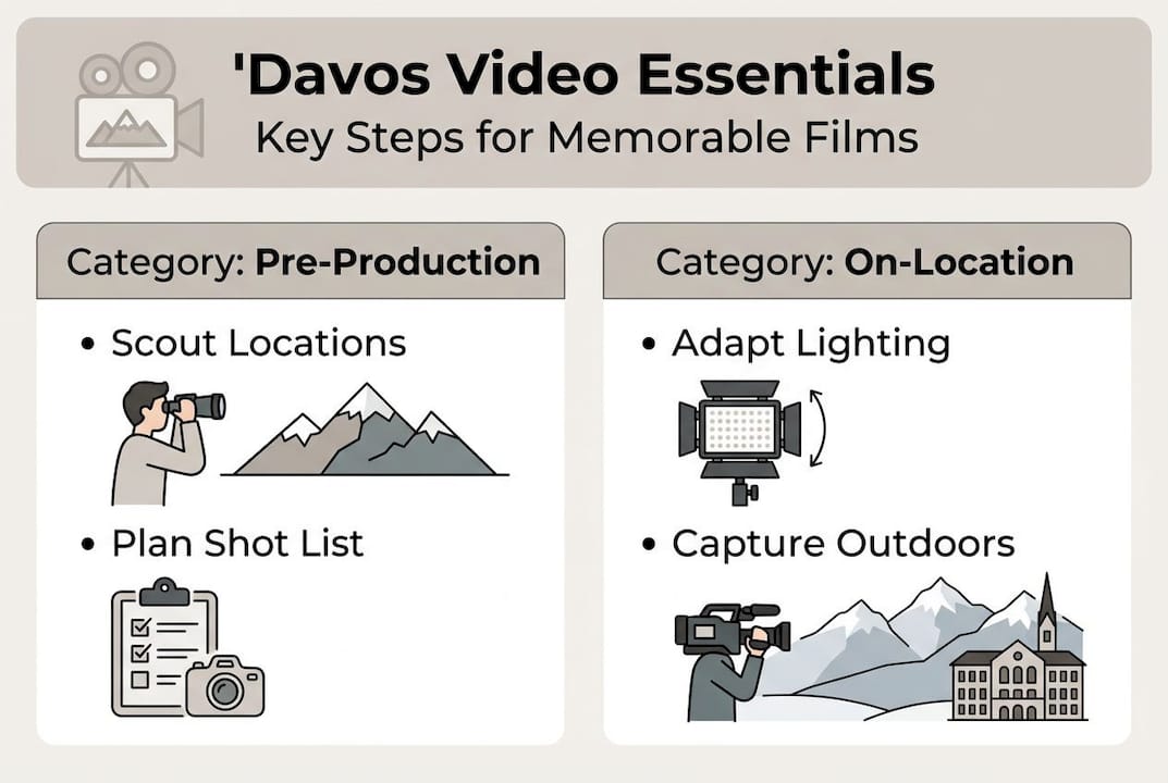 Infographic shows Davos videography key workflow steps