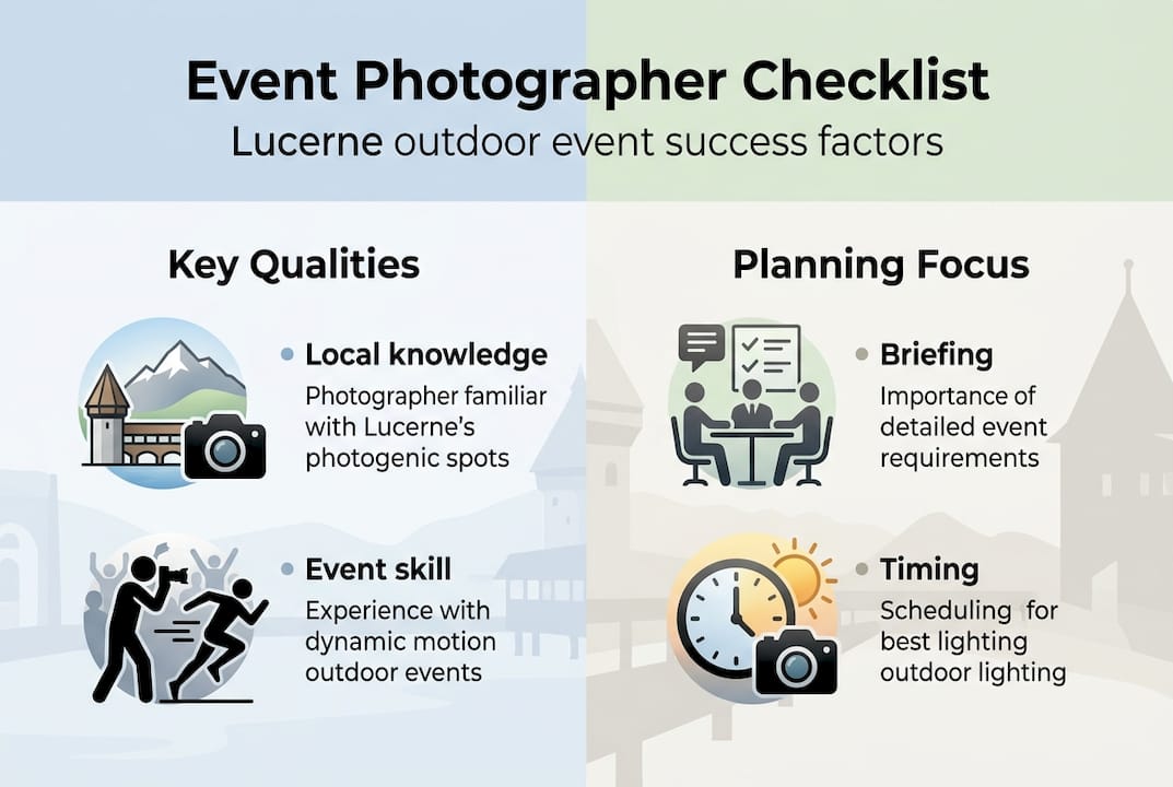 Infographic showing outdoor event photography essentials