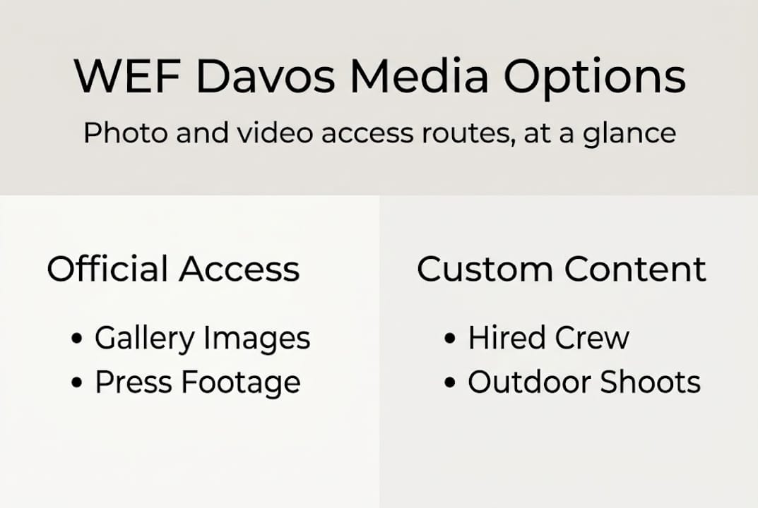 Infographic of WEF Davos photo video options