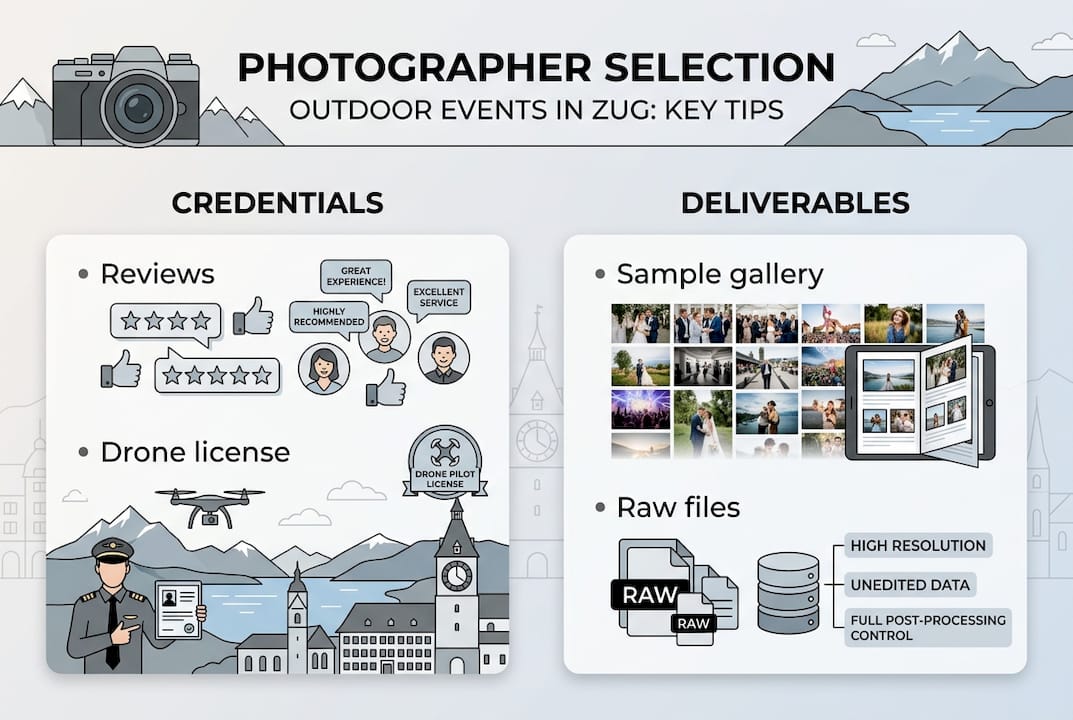 Infographic on photographer selection for Zug events
