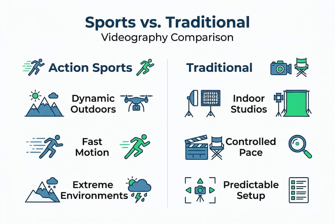 Infographic: action sports versus traditional videography