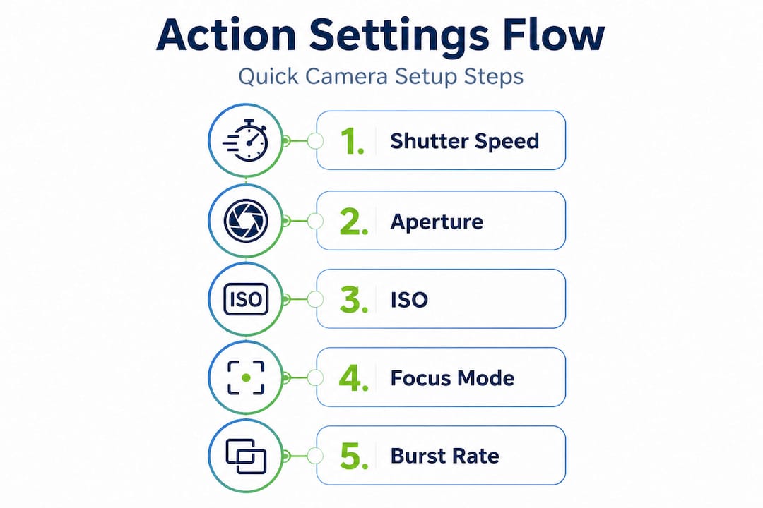 Infographic quick steps for action camera setup