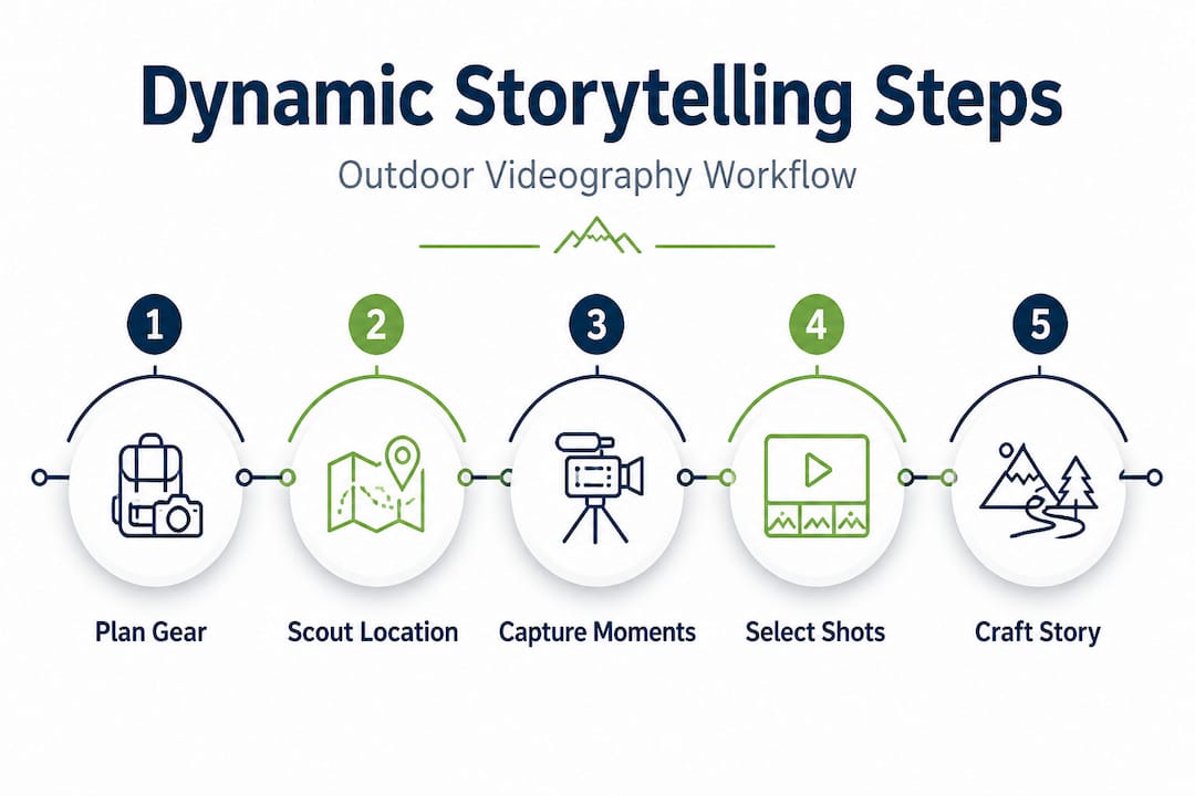 Infographic outlining outdoor video storytelling process