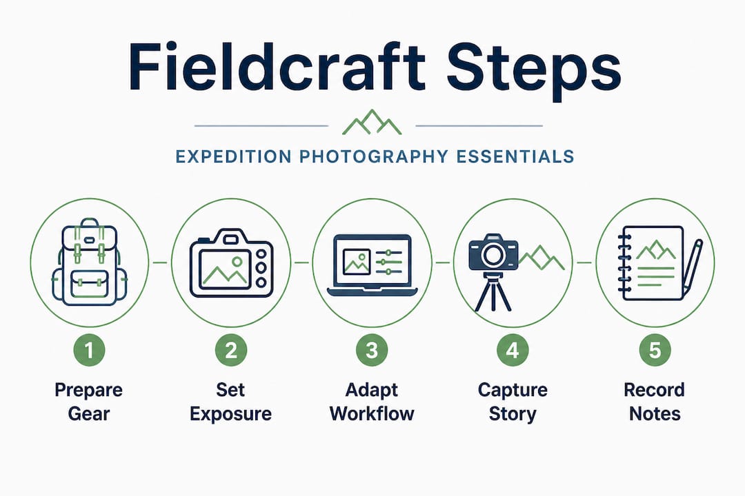 Infographic on expedition photography workflow