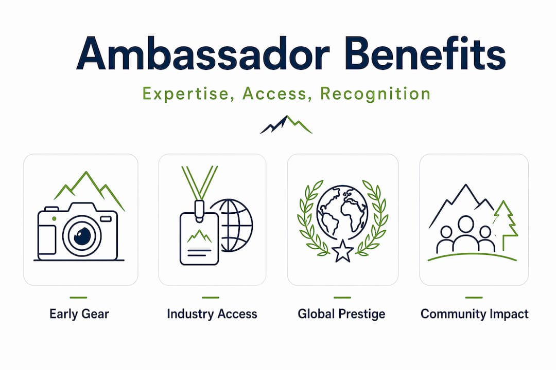 Infographic of key Canon Ambassador benefits