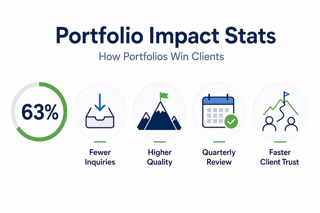 Infographic with key portfolio success stats