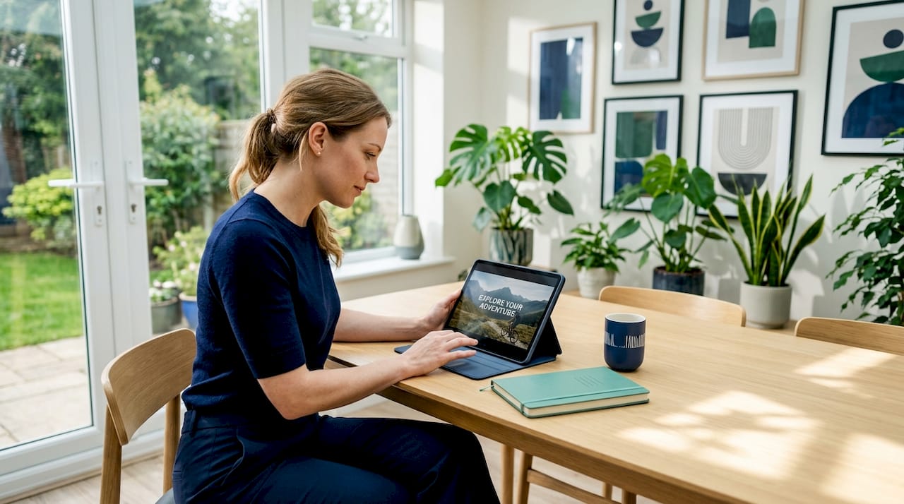 Client watches professional brand video on monitor