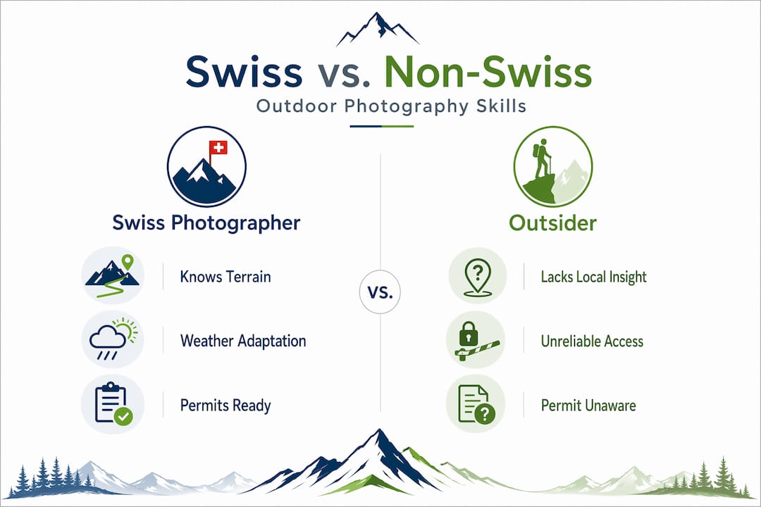 Comparison infographic: Swiss vs non-Swiss photographers