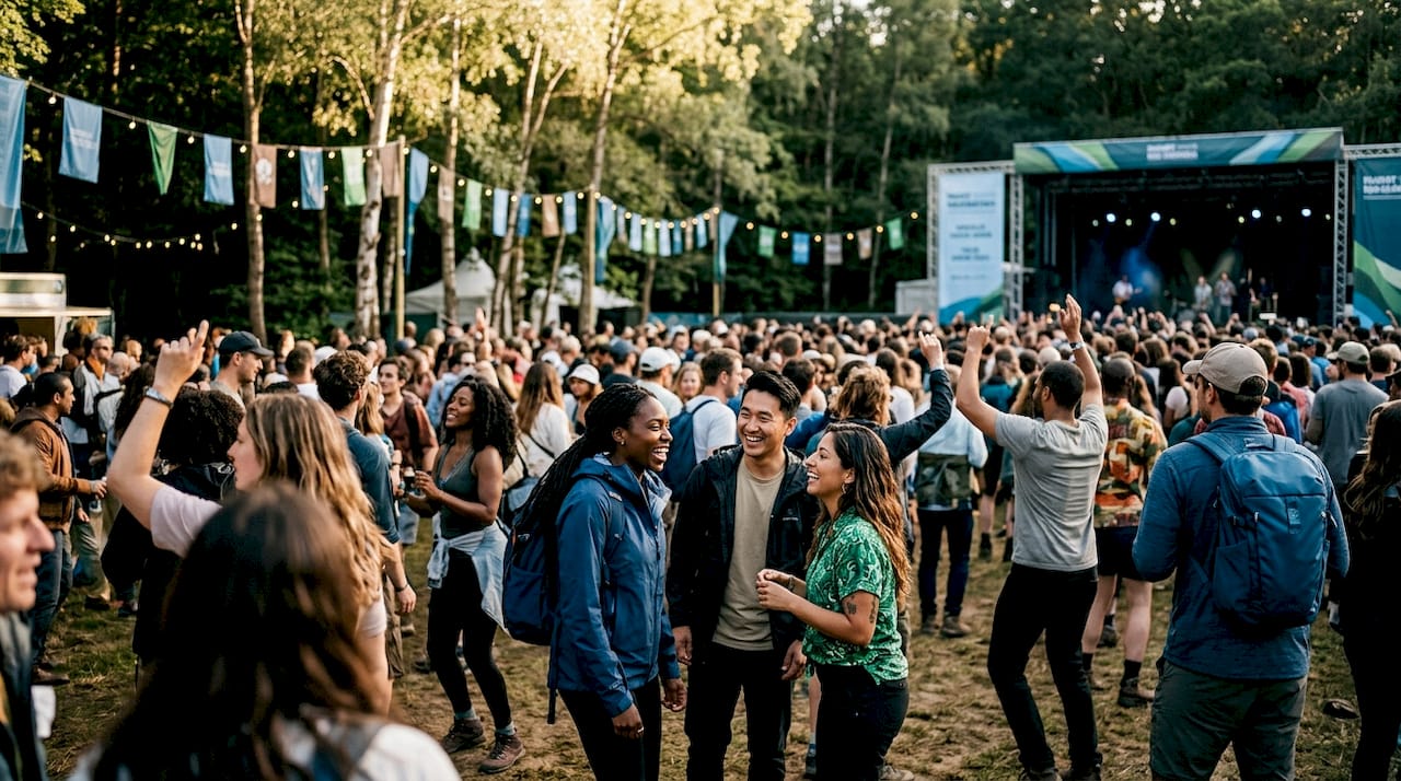 Engaged audience at outdoor event