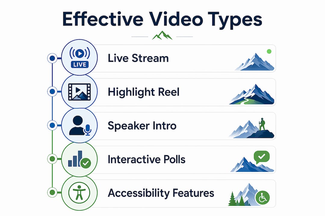 Infographic showing best video formats for events