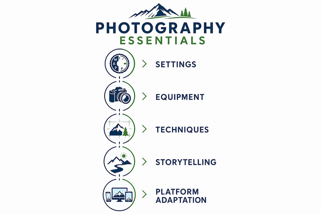 Infographic illustrating key outdoor sports photography tips