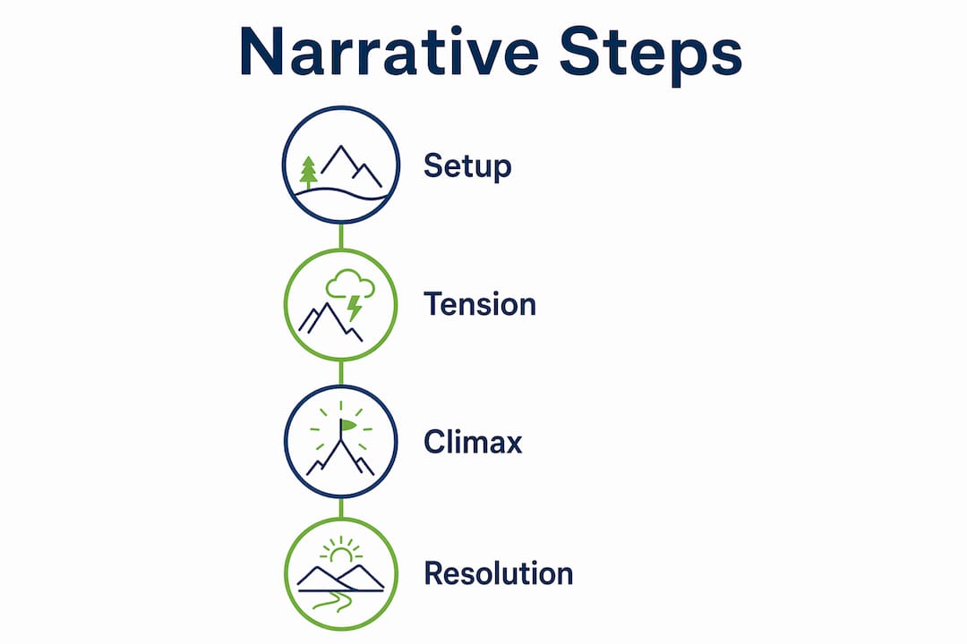 Infographic showing adventure photography narrative flow
