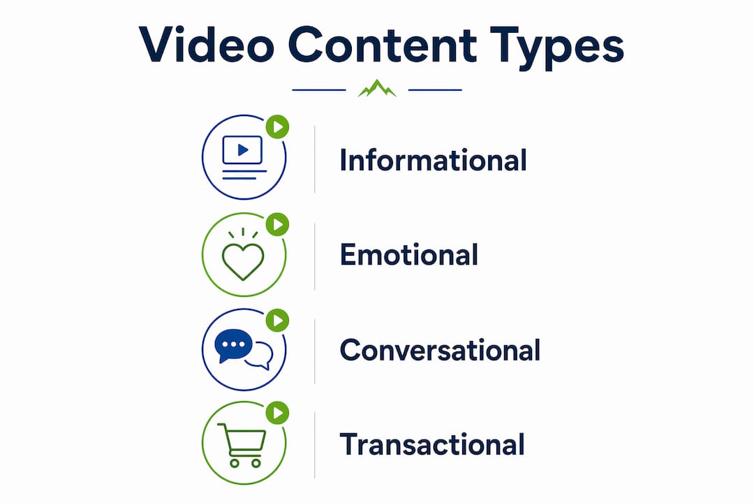 Infographic showing types of video content in tourism marketing