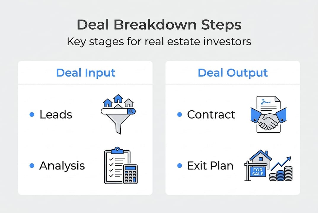Infographic of real estate deal process steps