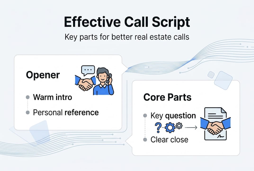 Infographic of real estate call script essentials
