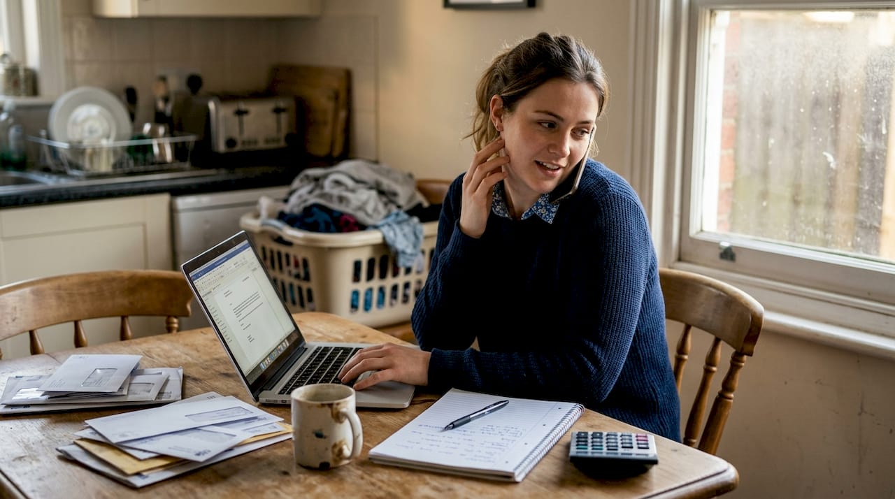 Beginner wholesaler making calls from kitchen table
