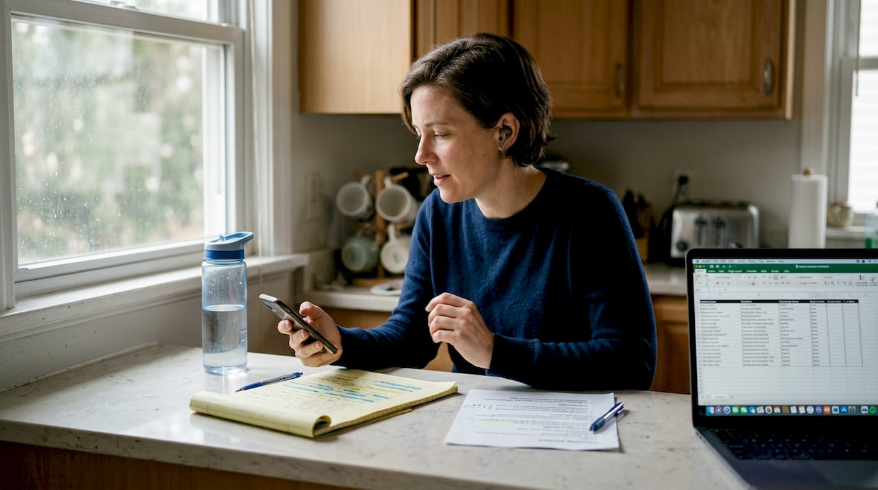Woman practices real estate call script
