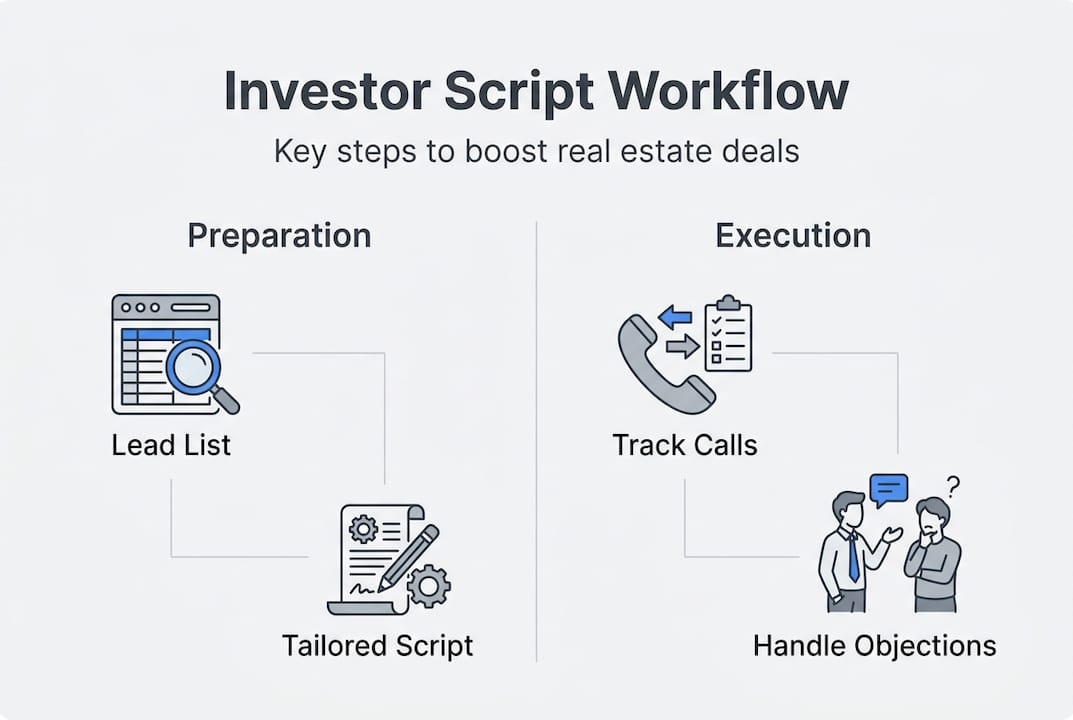 Infographic outlining real estate script workflow