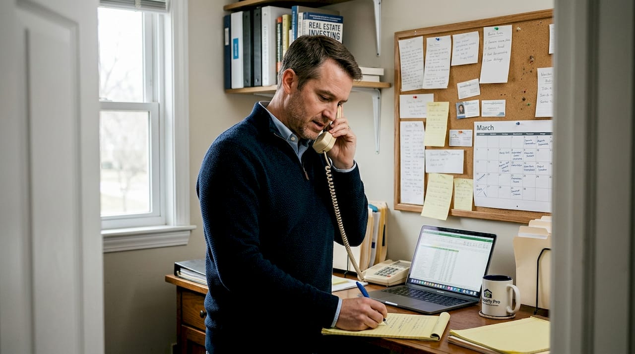 Investor taking notes during objection call