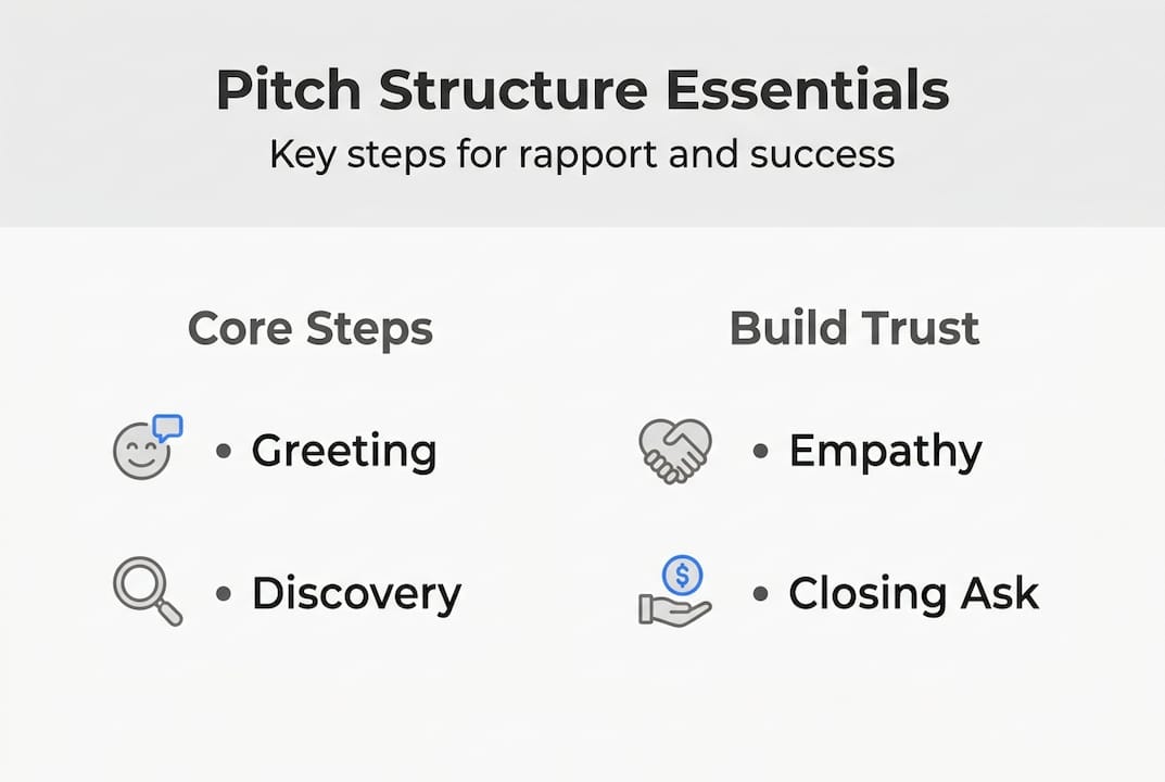 Infographic showing key pitch structure steps