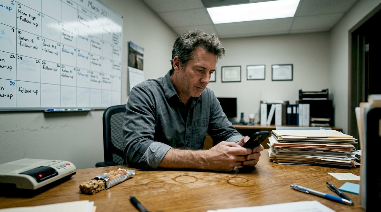 Investor checking CRM leads and reminders