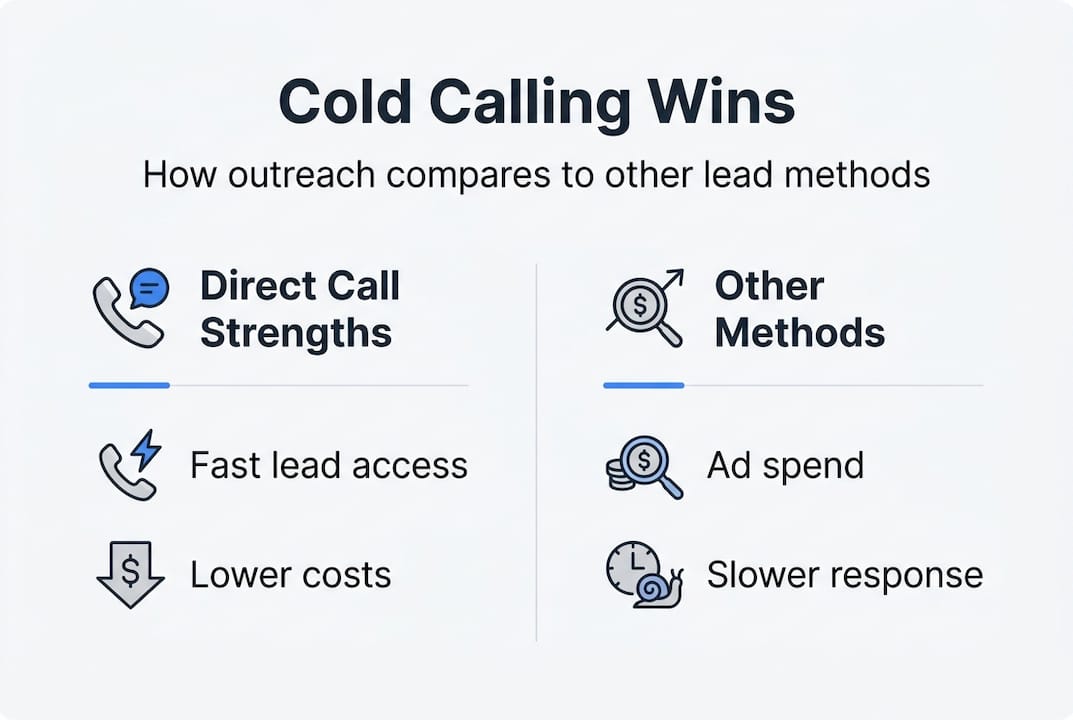 Infographic comparing cold calling and other lead methods