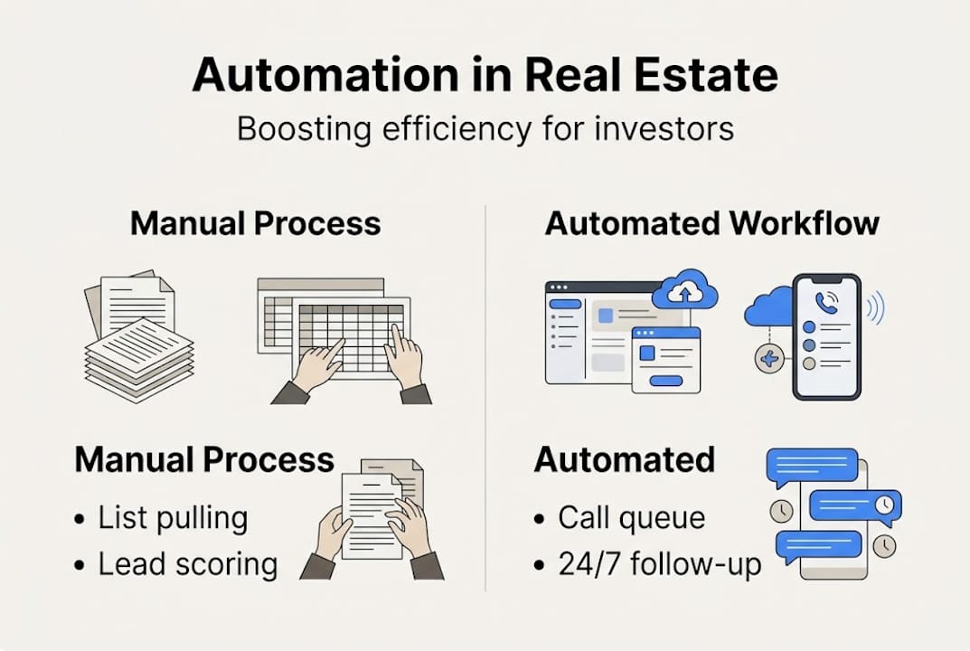 Infographic compares manual vs automated process