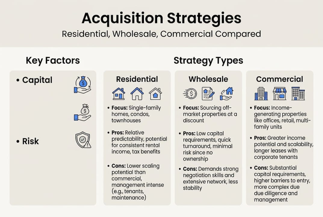 Infographic comparing acquisition strategies