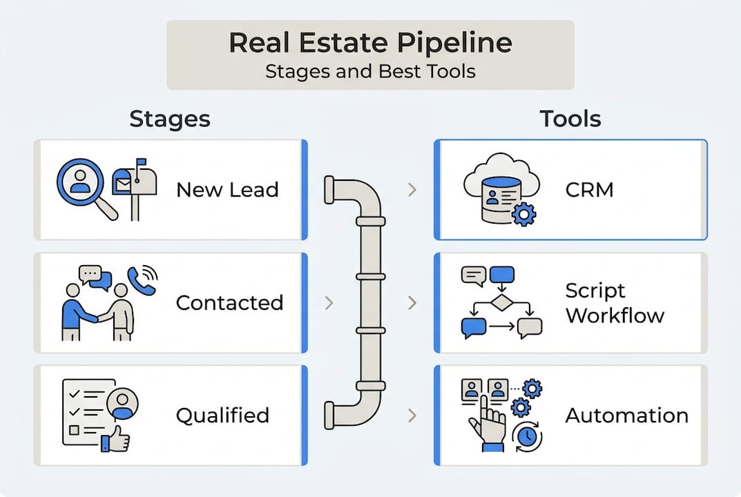 Infographic showing pipeline stages and tools