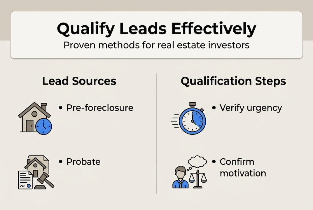 Infographic of qualifying real estate lead steps