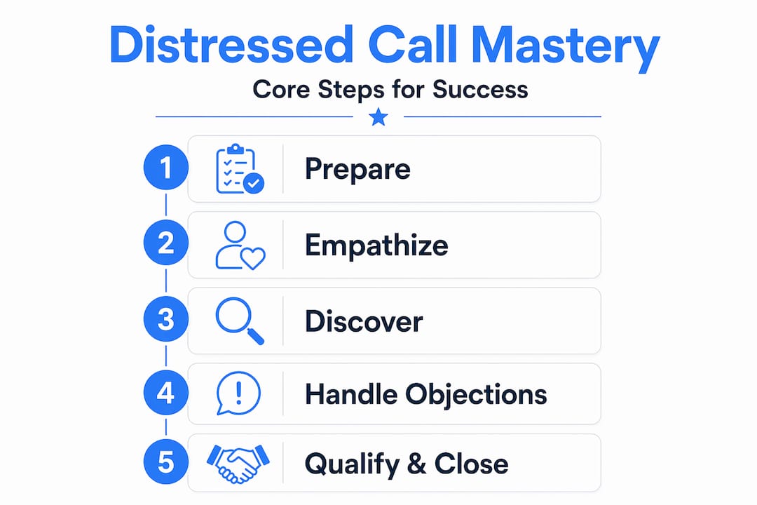 Infographic of steps for mastering distressed calls