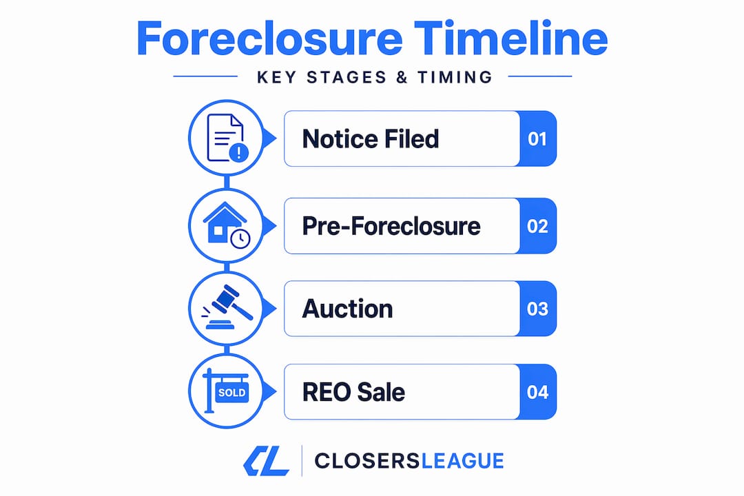 Infographic of foreclosure process steps and timeline