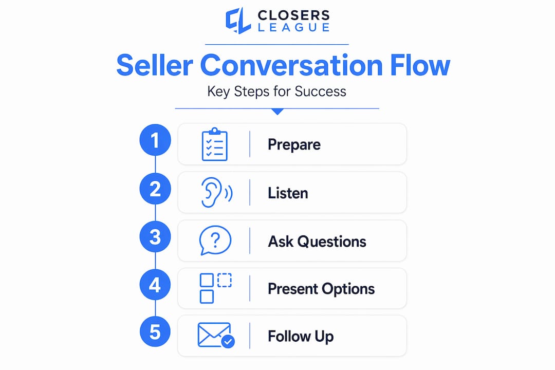Infographic outlining five key conversation steps