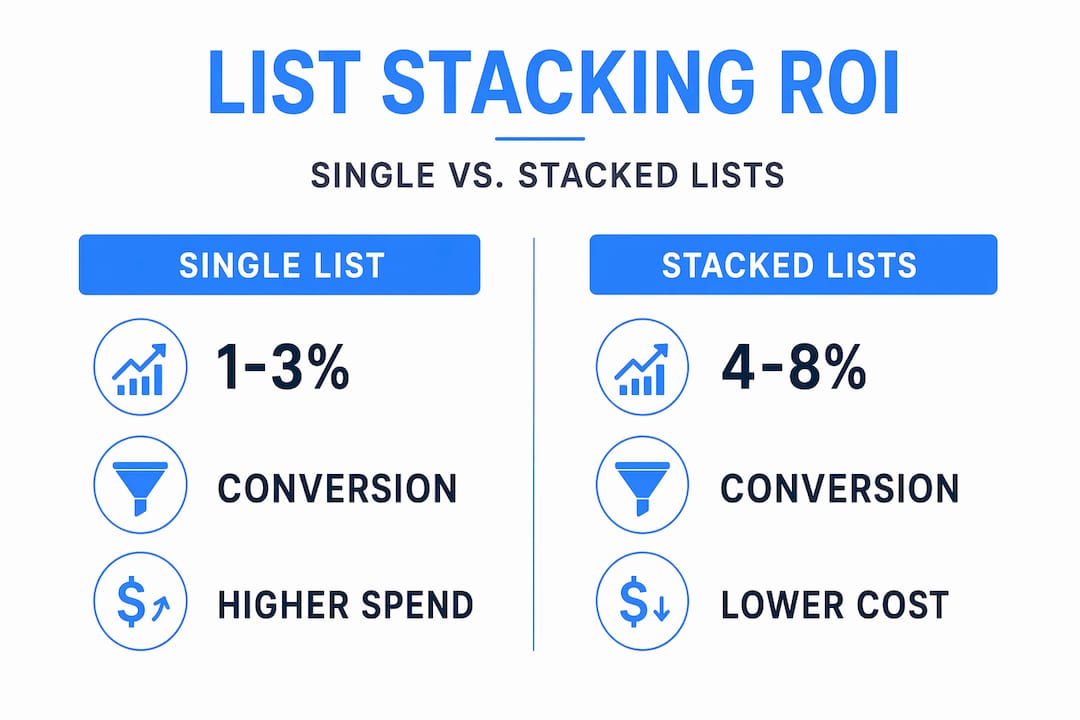 Infographic comparing single versus stacked real estate lists