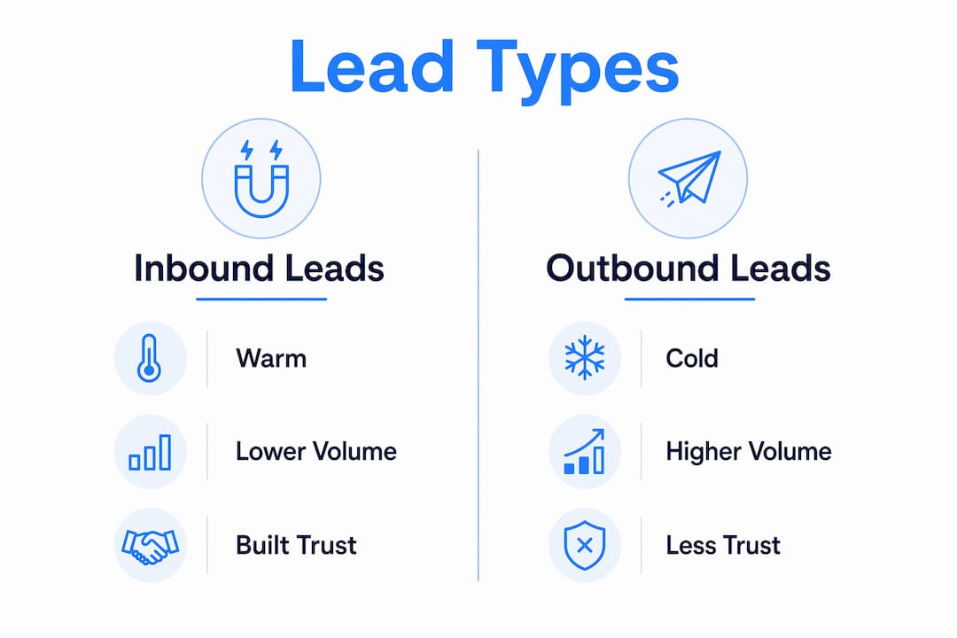 Infographic comparing inbound and outbound property leads