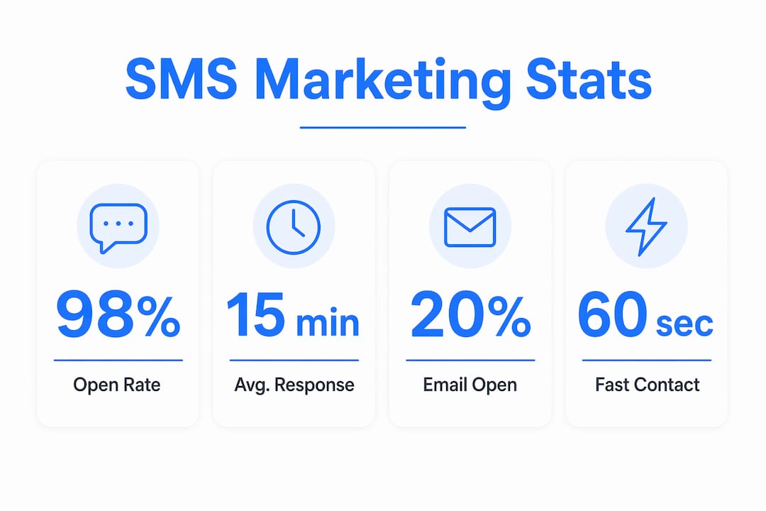 Infographic comparing SMS marketing statistics