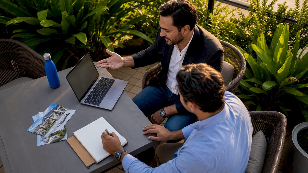 Two agents discussing motivated seller leads