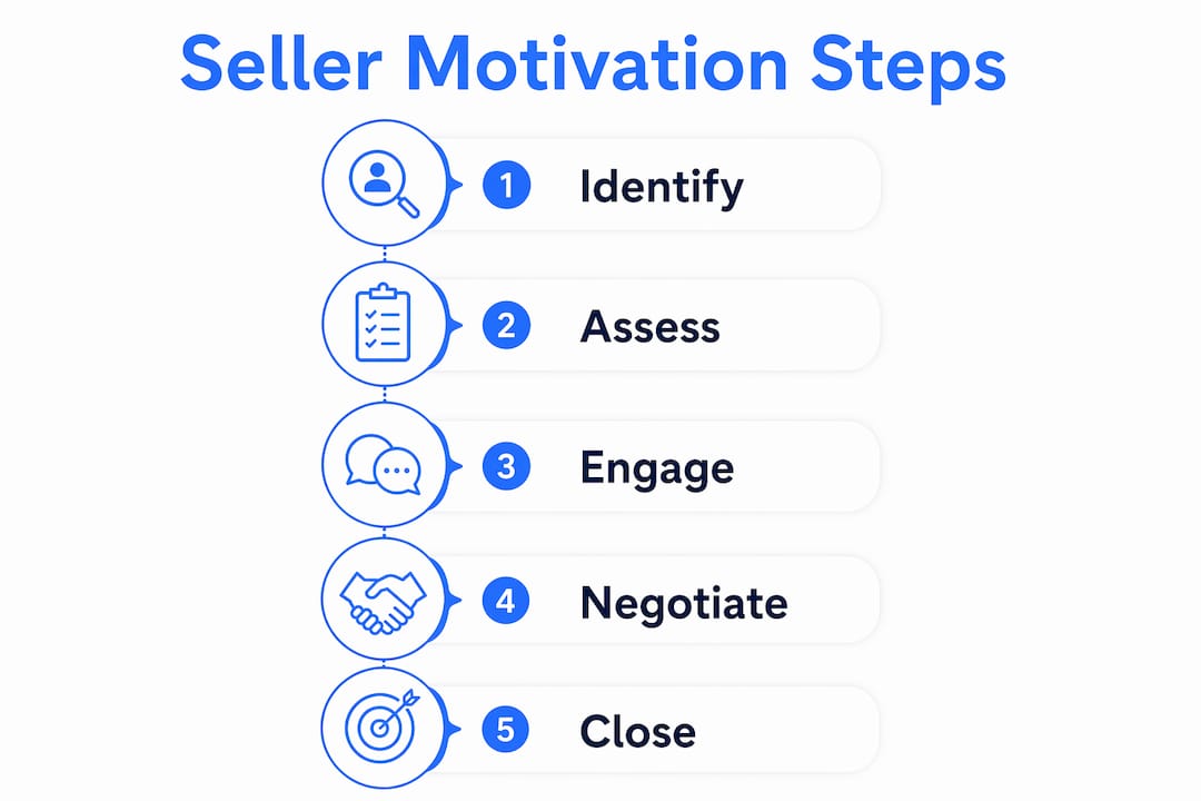 Infographic outlining steps of motivated seller process