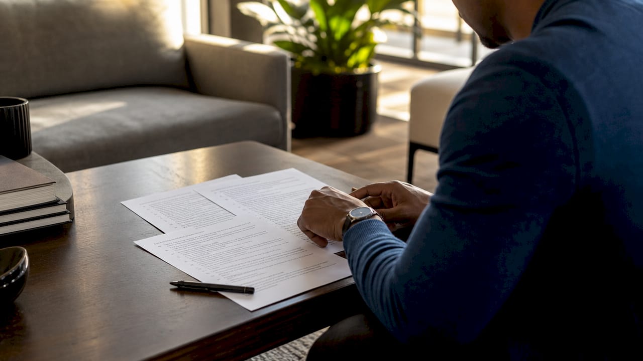 Investor reviewing homeowner objection types papers