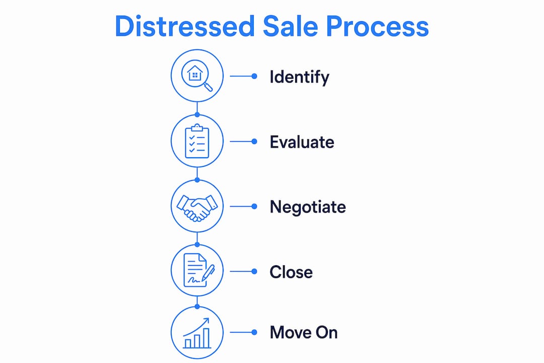 Infographic showing distressed sale process steps